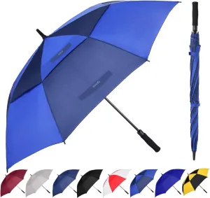 Golf Umbrella Large 62/68/72 Inch, Extra Large Oversize Double Canopy Vented Windproof Waterproof Umbrella, Automatic Open Golf Umbrella for Men and Women and Family.