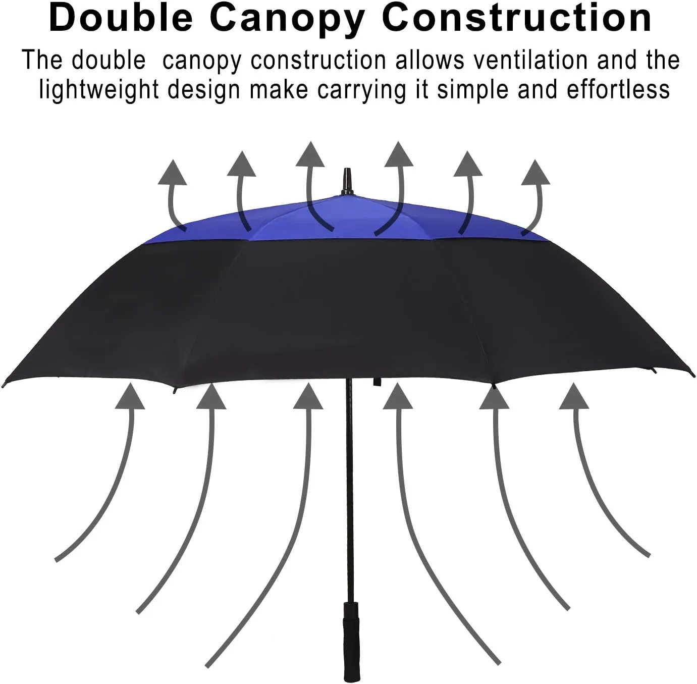 golf umbrella large oversize 68 inches air vent double canopy windproof automatic straight rain umbrellas for men and women