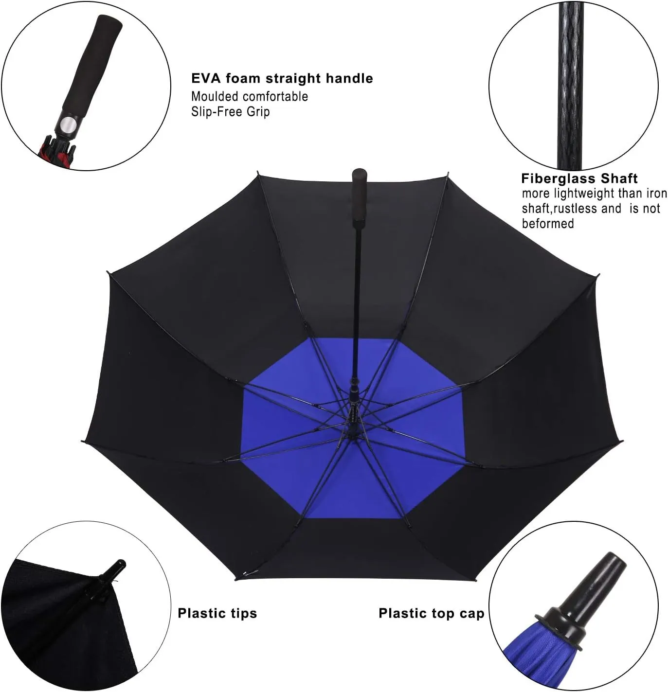 golf umbrella large oversize 68 inches air vent double canopy windproof automatic straight rain umbrellas for men and women
