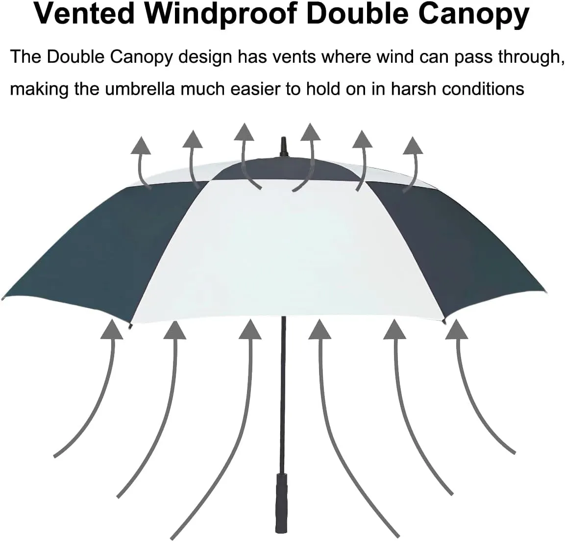 golf umbrella large oversize 68 inches air vent double canopy windproof automatic straight rain umbrellas for men and women