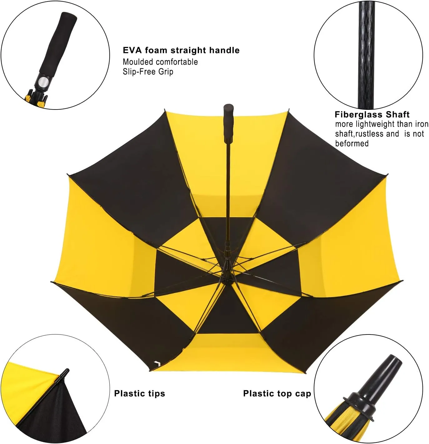 golf umbrella large oversize 68 inches air vent double canopy windproof automatic straight rain umbrellas for men and women