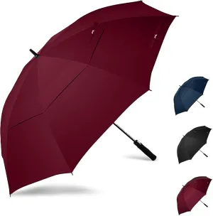 Golf Umbrella Windproof - 62/54/47 Inch Large Umbrellas For Rain Heavy Duty - Automatic Open Ultimate UV Protection - Water Repellent Double Canopy Vented - Best Sports Umbrella