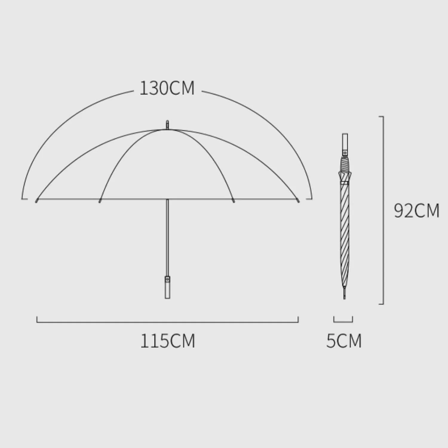 Golf Umbrella,Windproof Large Umbrellas For Rain,j Stick Handle,Easy to Grip,Double Canopy Cloth,With Umbrella Cover,115cm / 124cm