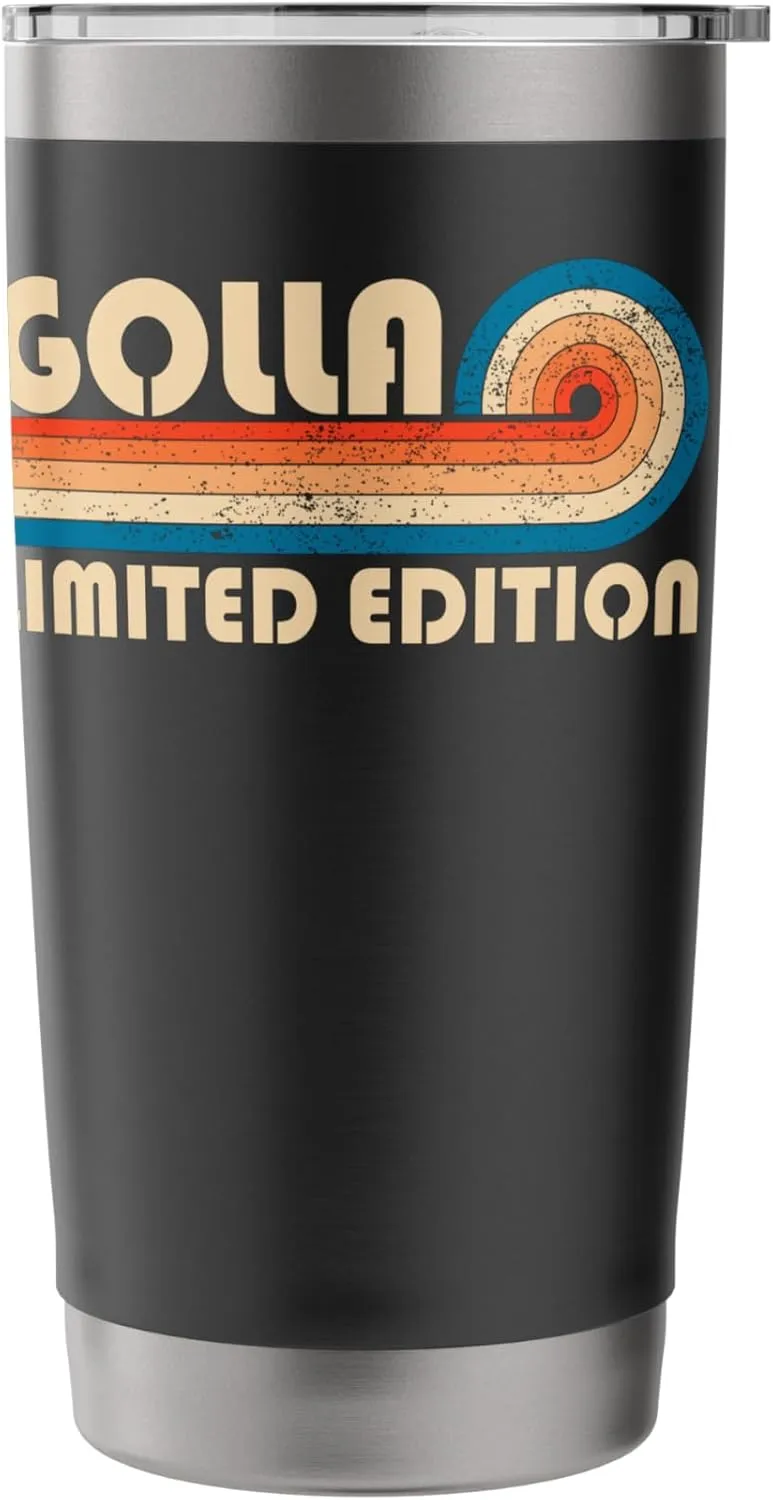 GOLLA Surname Retro Vintage 80s 90s Birthday Reunion Stainless Steel Insulated Tumbler