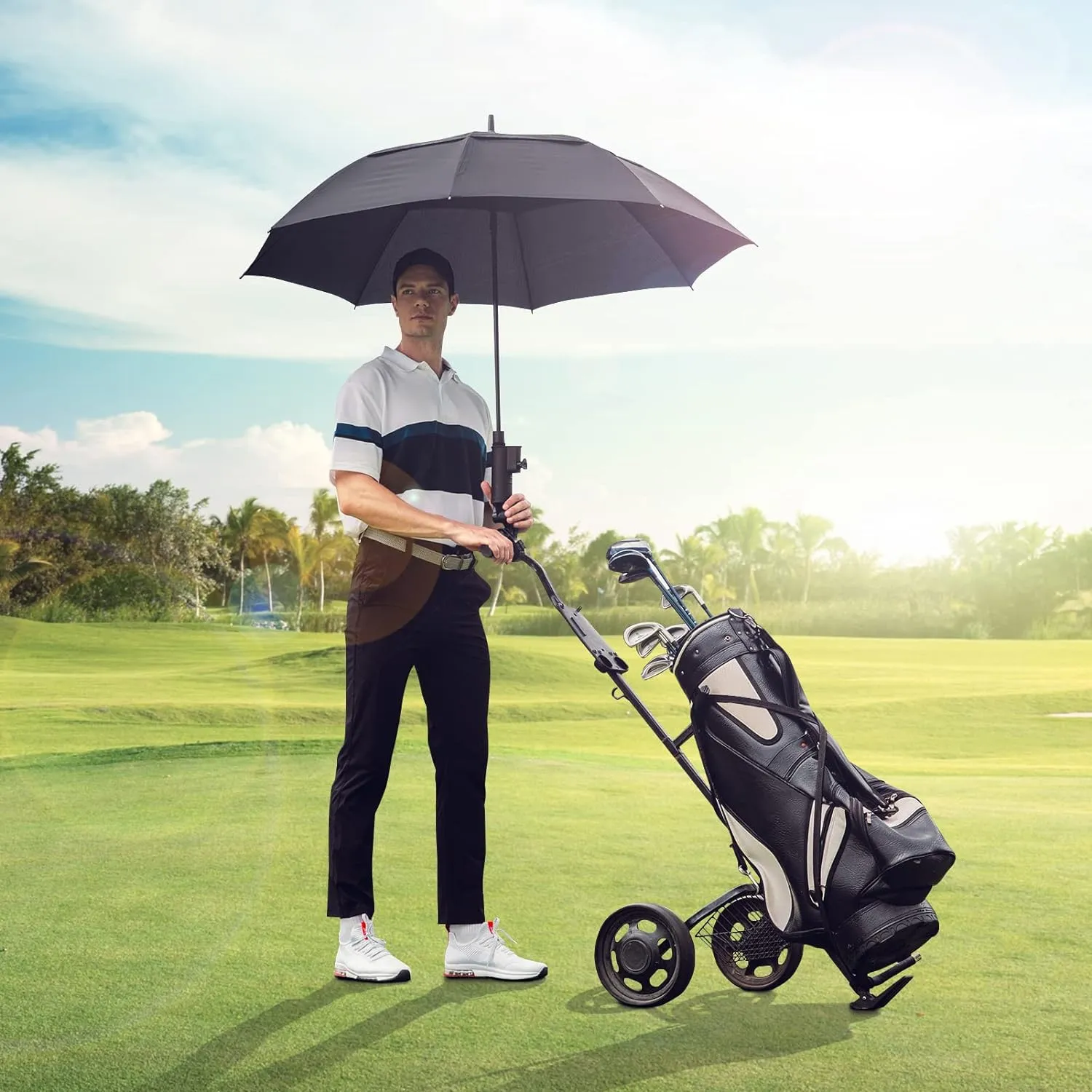 Gonex 54/62/68/72/80 Inch Extra Large Golf Umbrella, Automatic Open Travel Rain Umbrella with Windproof Water Resistant Double Canopy, Oversize Vented Umbrellas for 2-3 Men and UV Protection, Multiple Colors