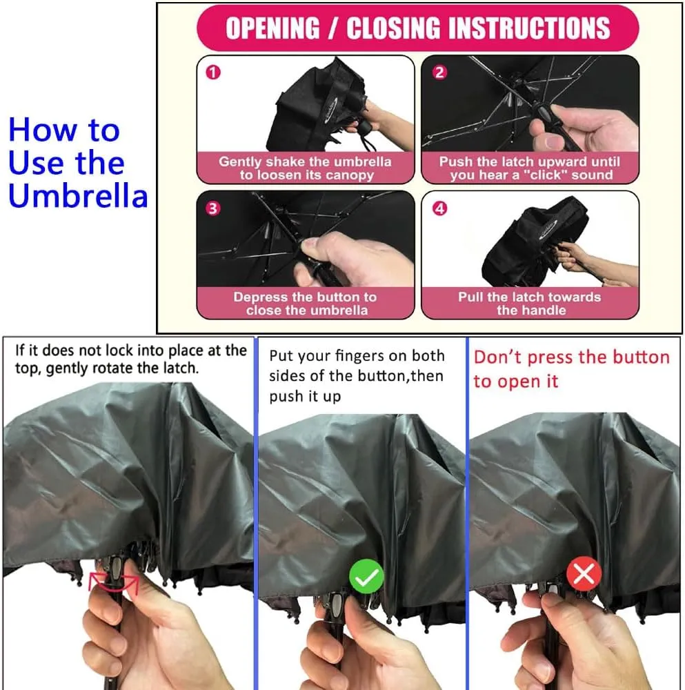 Goothdurs Mini Travel Compact Windproof Umbrella - Small Folding Lightweight Sun & Rain Umbrellas with 95% UV Protection for Women Men