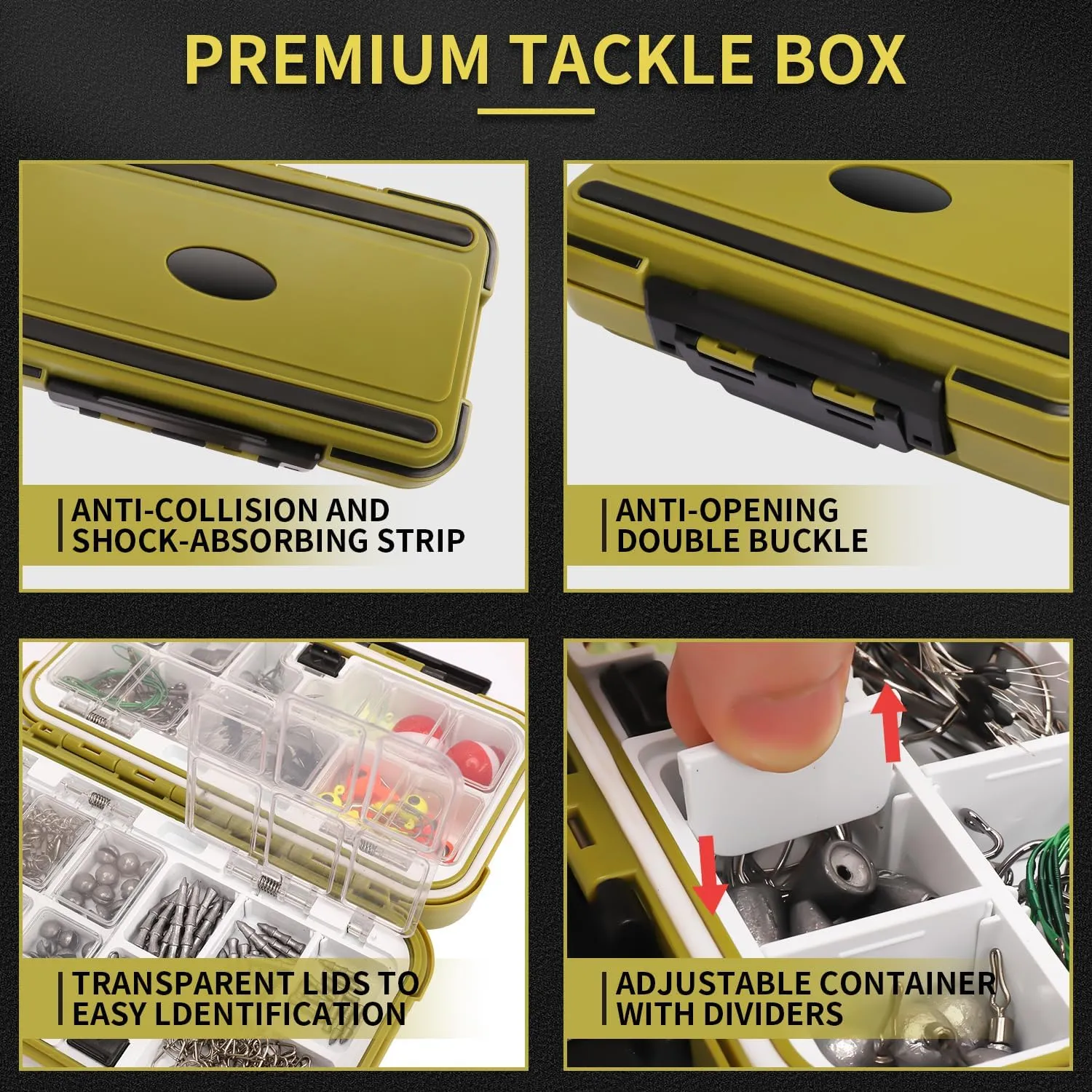 GOTOUR Fishing Lures Accessories Kit with Tackle Box, Fishing Hooks Minnow Crankbait Frog Popper Lure Worm Fishing Spoon Spinner Bait for Bass Crappie, Fishing Gear Freshwater Equipment Gifts for Men