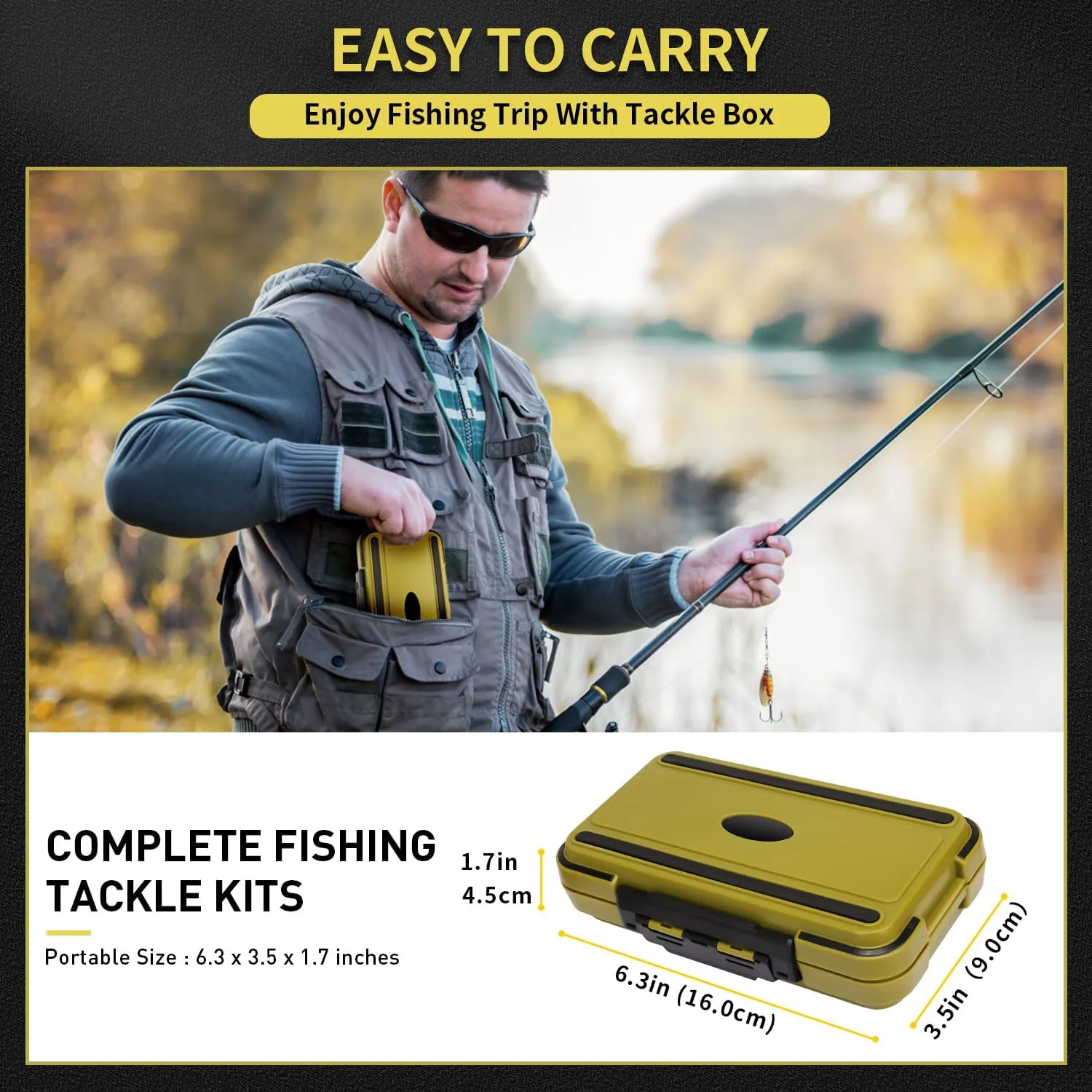 GOTOUR Fishing Lures Accessories Kit with Tackle Box, Fishing Hooks Minnow Crankbait Frog Popper Lure Worm Fishing Spoon Spinner Bait for Bass Crappie, Fishing Gear Freshwater Equipment Gifts for Men