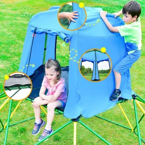 GOWE Kids Climbing Dome with Canopy and Playmat - 10 ft Jungle Gym Geometric Playground Dome Climber Play Center, Rust & UV Resistant Steel Supporting 1000 LBS