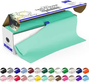 Grandipity Plastic Tablecloth Roll - 54" x 300' Aqua Table Cloths for Parties - Disposable with Cutter Box - Cut to Size Table Cover for Rectangle & Round