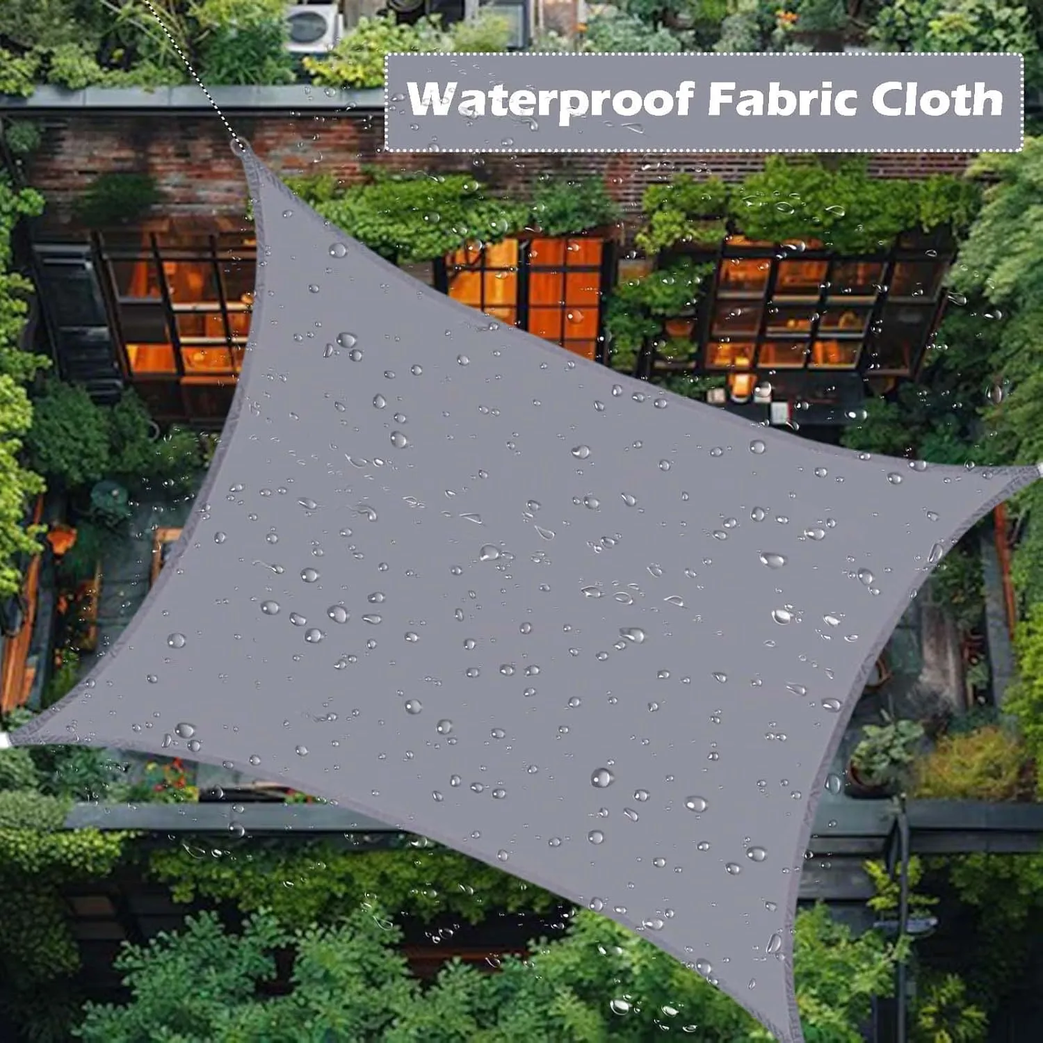 Gray 13x16 FT Waterproof Rectangle Sun Shade Sail Canopy, Gray Shade Sails for Patio, Backyard, Pool, Outdoor Sunshade Tarps Water Resistant & UV Block