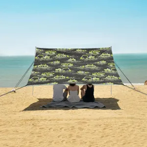 Green Building Equipment Beach Camping Tent Sun Shelter for Whole Family, Beach Shade Canopy with UPF50  UV Protection,Easy Set Up and Carry,Outdoor Shade for Trips, Fishing, Backyard Fun Picni