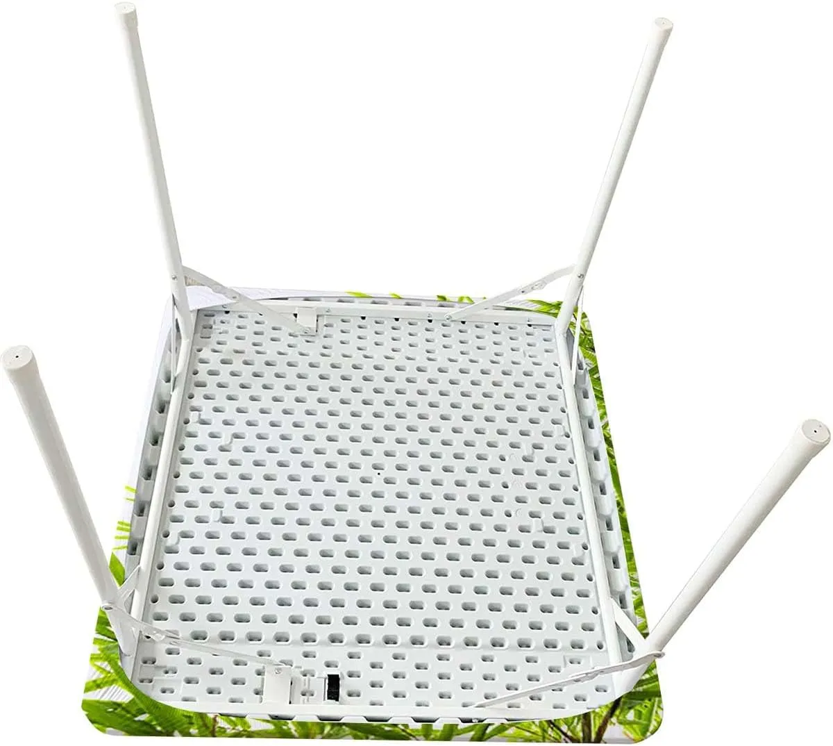 Green White Folding Table Cover Bamboo Leaf Fresh Purity Tranquil Art Folding Table Cover Rectangle Polyester ?Tablecloth for Picnic Party Bamboo Fits up 4 Foot Tables