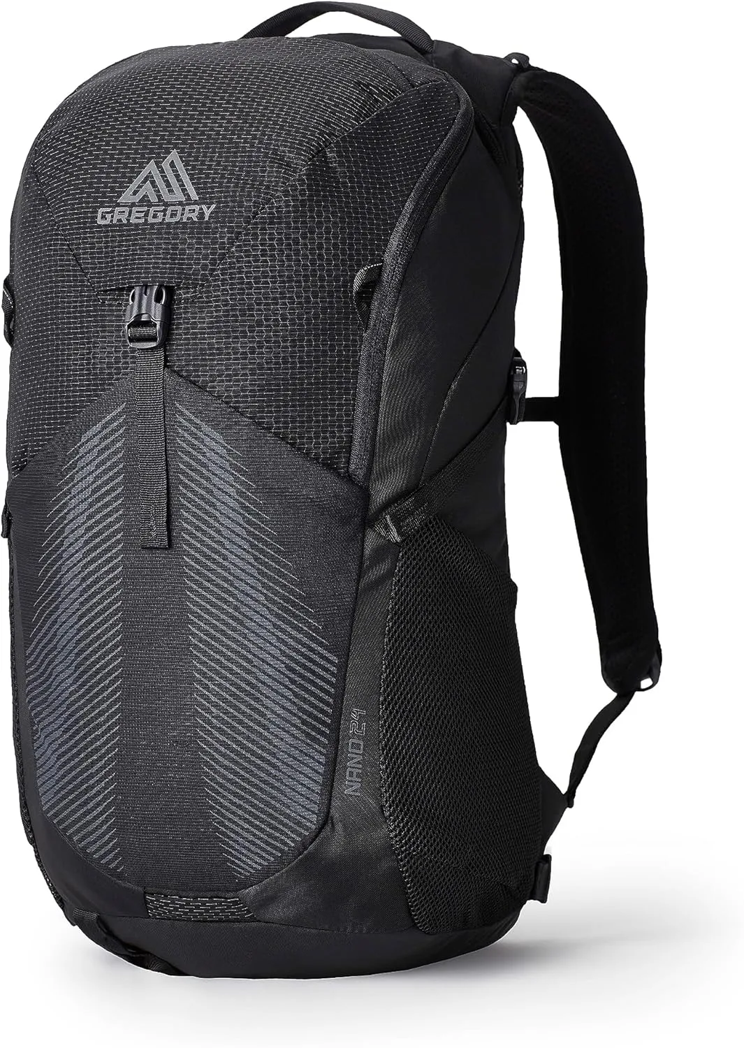 Gregory Nano 24L Unisex Day Hiking/Commuter/Active Travel Backpack, Breathable Backpanel, Hydration Port, One Size Fits All, Obsidian Black