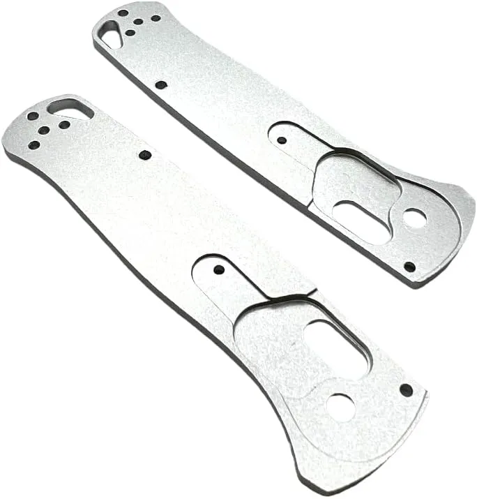 Grenade Frag Scales For Benchmade Bugout Folding Knife 535 Precision Machined 6061 Aluminum Anodized Finish (Silver)
