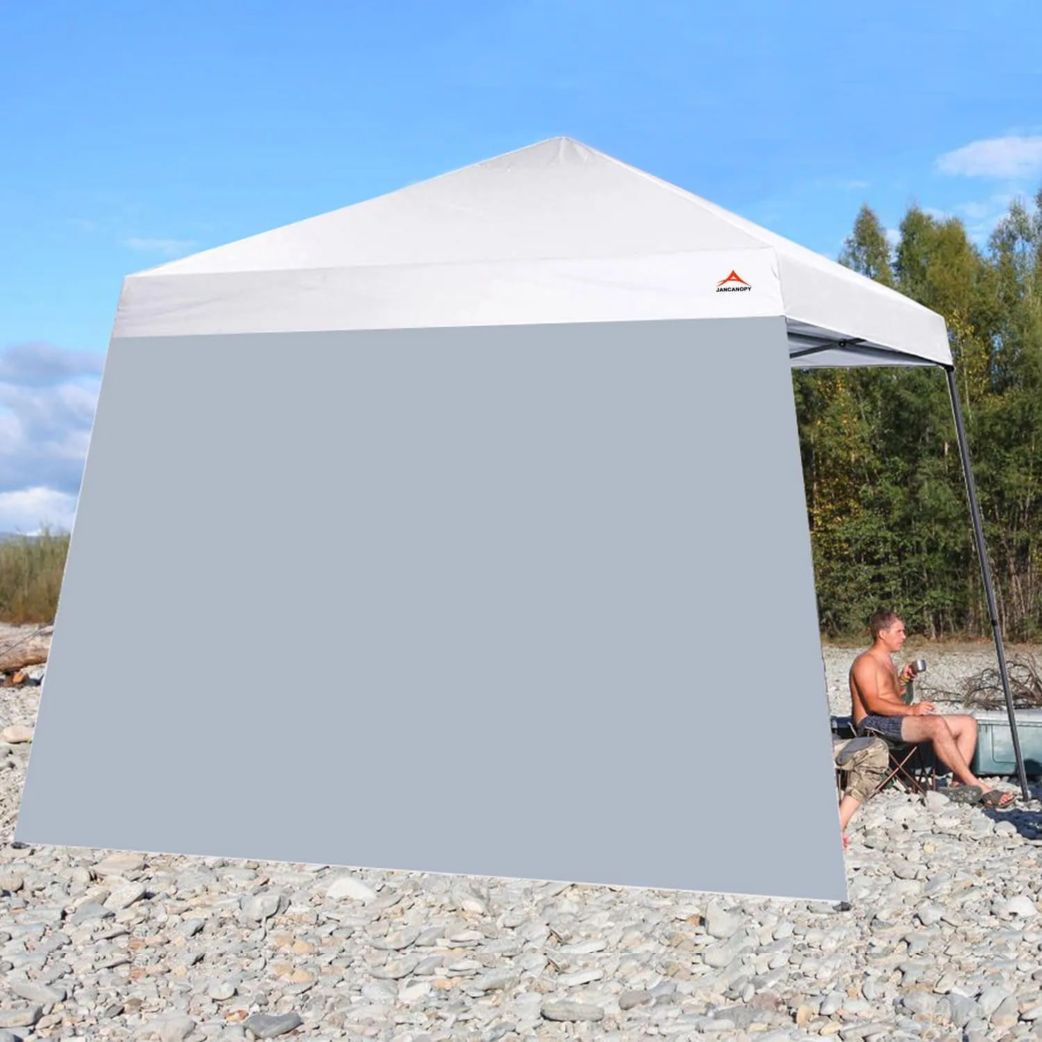 Grey SunWall for 10x10 Slant Leg Pop Up Canopy,3 Pack Sidewalls Only, Gray