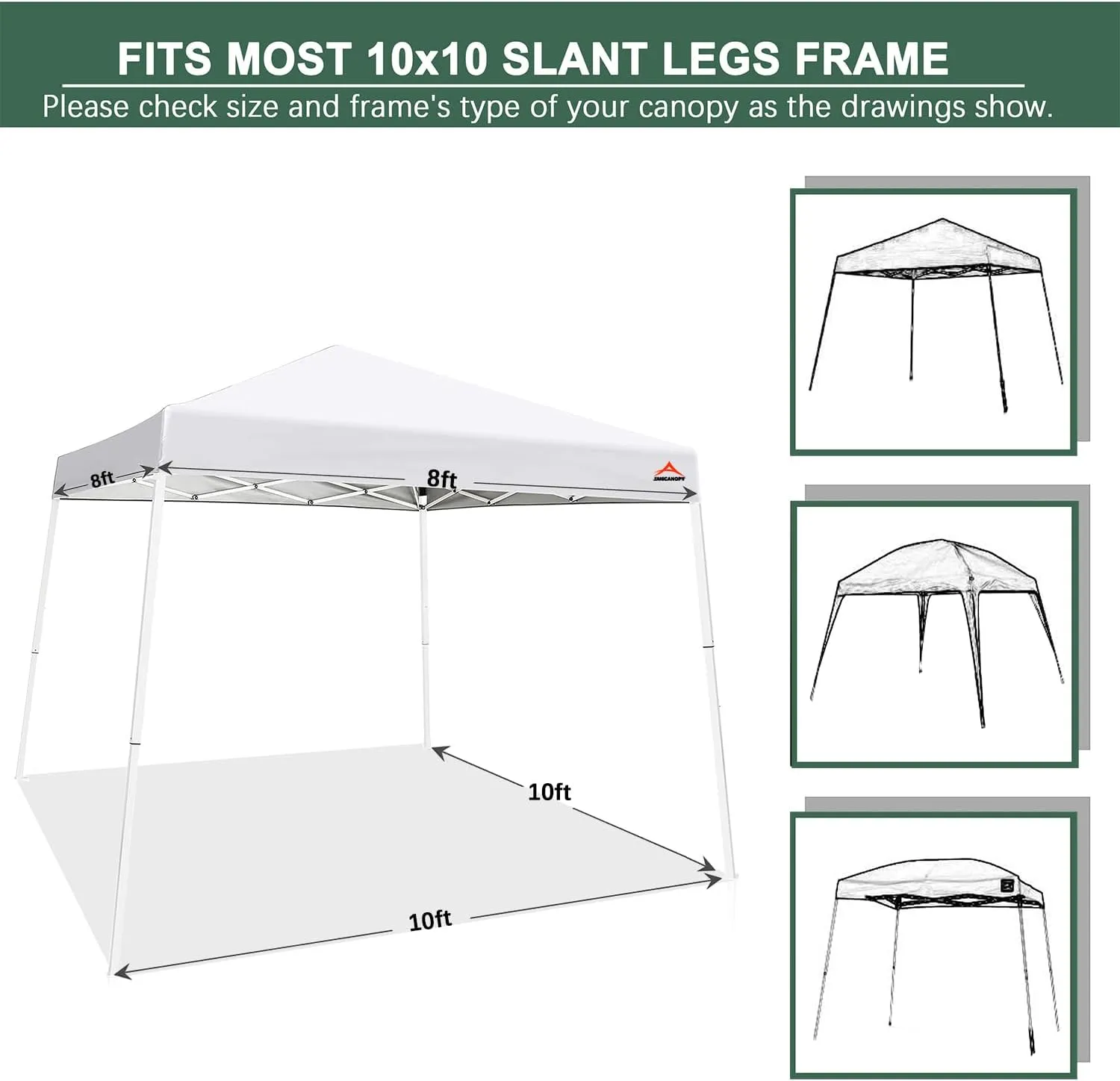 Grey SunWall for 10x10 Slant Leg Pop Up Canopy,3 Pack Sidewalls Only, Gray
