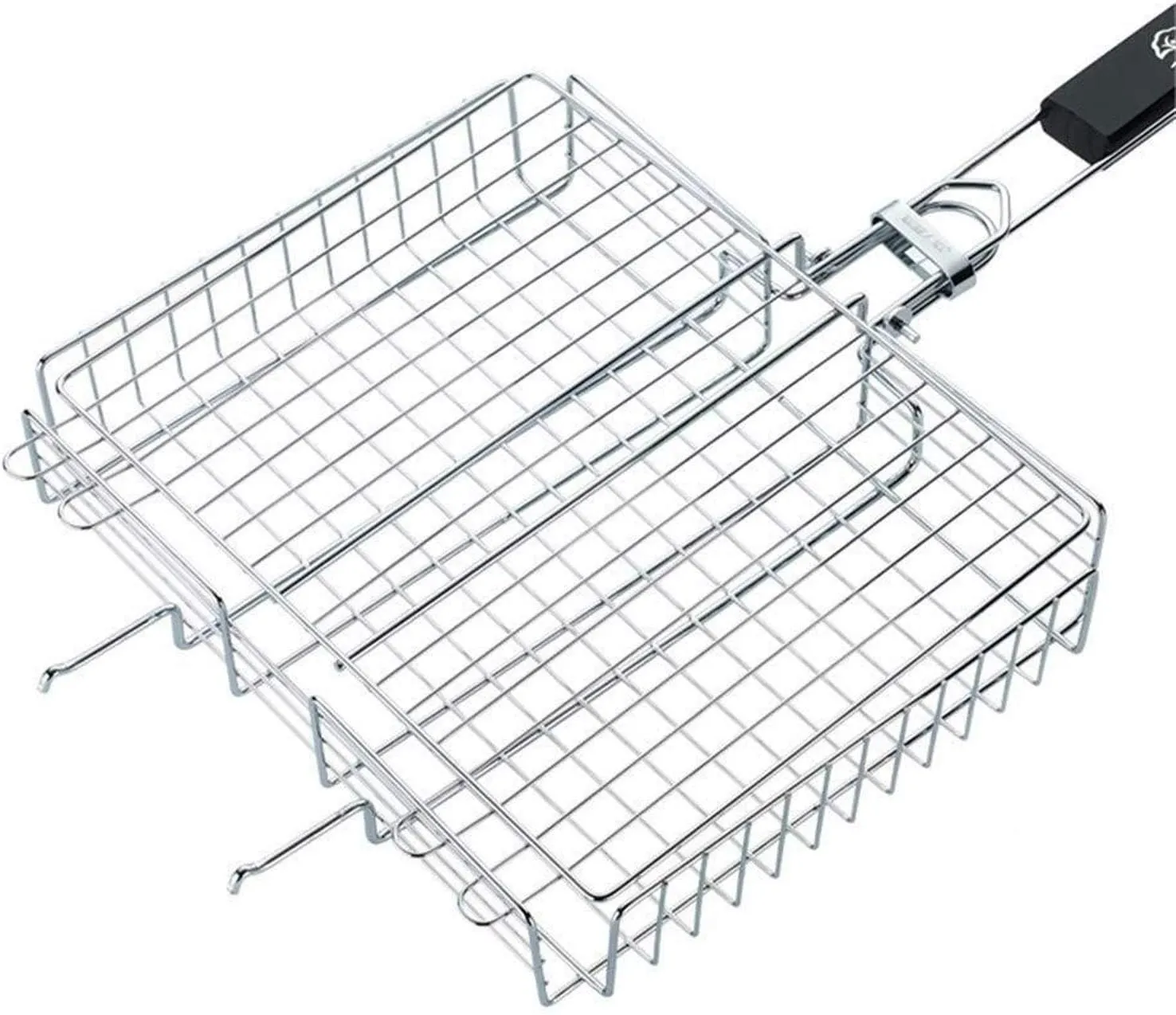 Grill Basket,BBQ Grill Rack, Barbecue mesh Clip,Barbecue Tool Folding Grilled Fish Clip Outdoor Splint Appliances Portable Fish Clip Net Beat