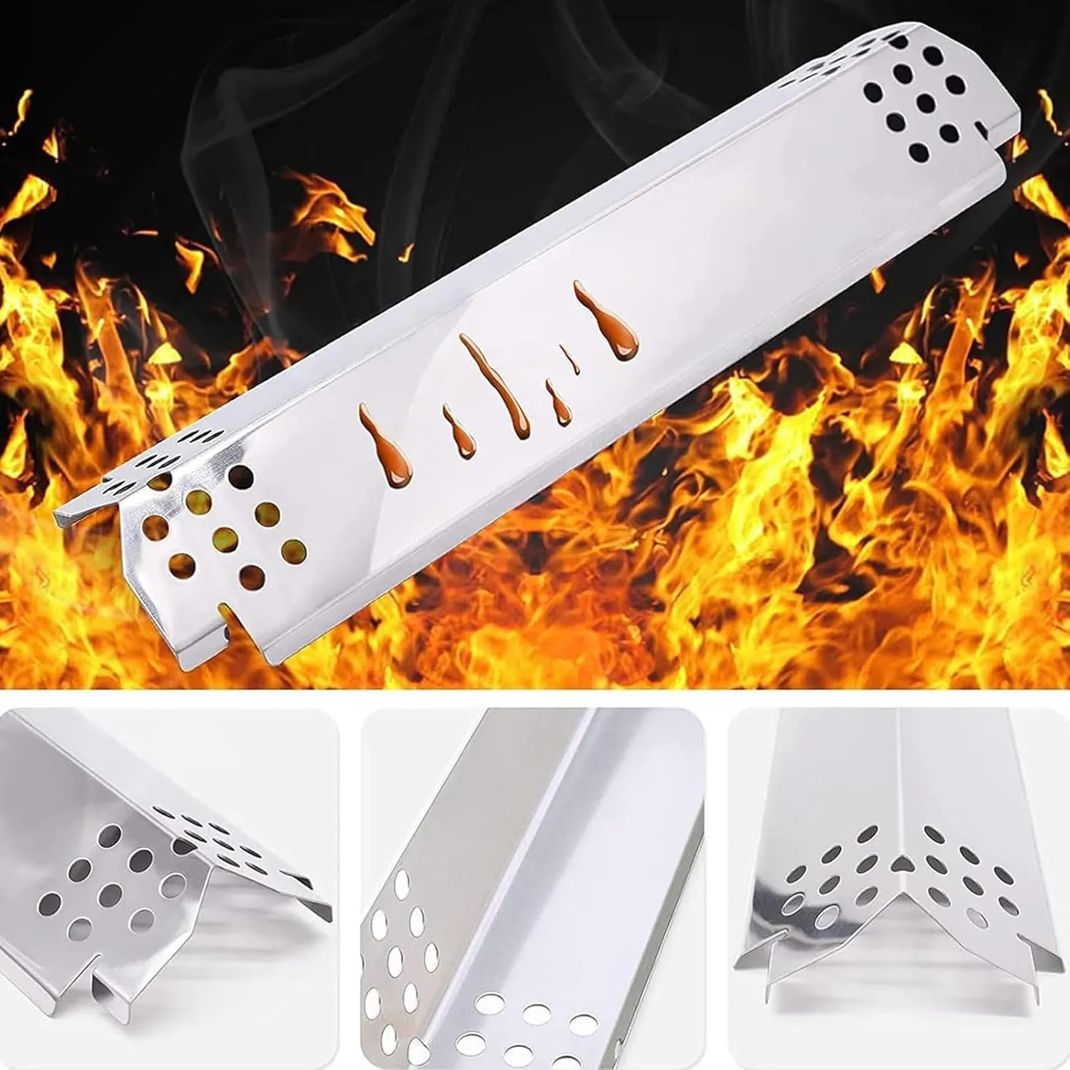 Grill Burner Covers for Nexgrill Replacement Parts 720-0925S, 720-0894F, 720-0864M, 720-0864, 720-0864R, BBQ Heat Plates Shields Tents for Kenmore, BBQ PRO, Backyard, Members Mark, Expert Grill Parts.