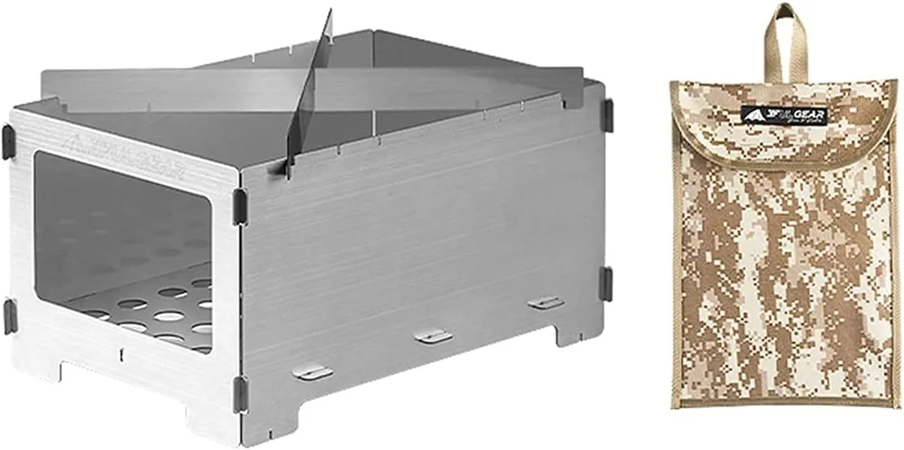 Grill Burners Charcoal Grill Picnic Grill Camping Stove Barbecue Grill Stainless Steel BBQ Stove Outdoor Hiking Foldable Camping Stove (Color : Stove A, Size : Medium)
