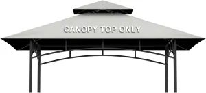 Grill Gazebo Replacement Canopy Top Only - 5' x 8' Outdoor BBQ Gazebo Canopy Roof, Waterproof Double Tiered Shelter Cover Fit for Model L-GG001PST-F
