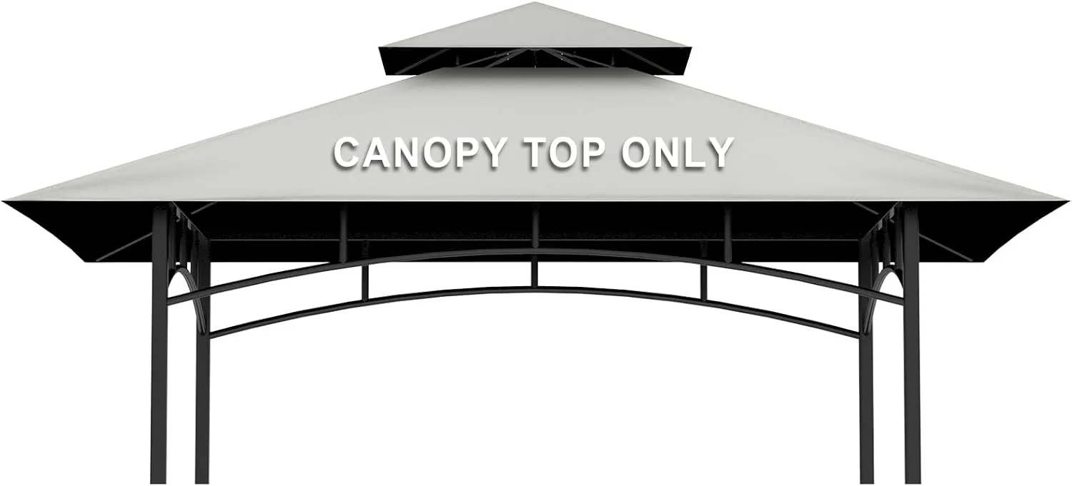 Grill Gazebo Replacement Canopy Top Only - 5' x 8' Outdoor BBQ Gazebo Canopy Roof, Waterproof Double Tiered Shelter Cover Fit for Model L-GG001PST-F