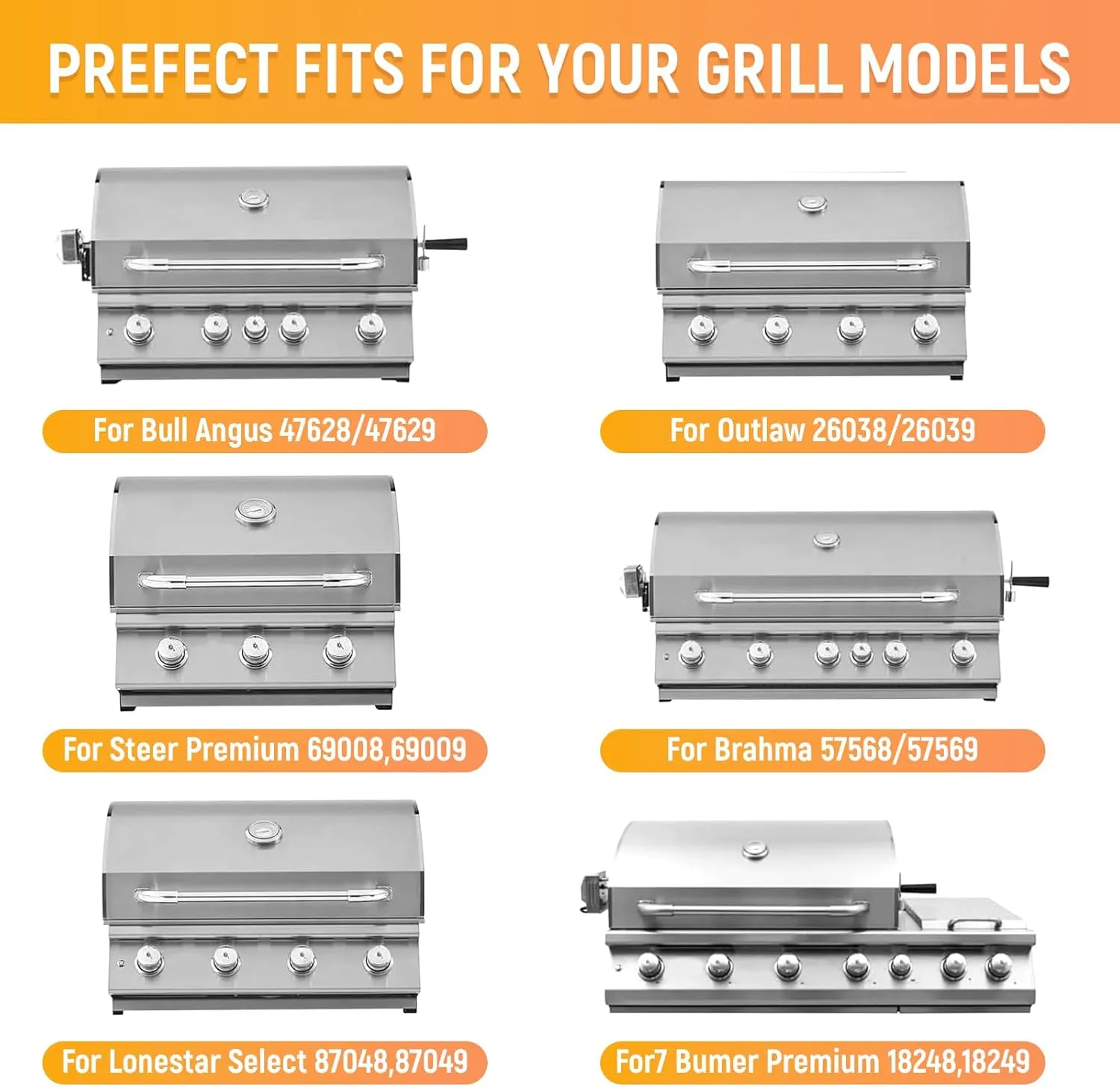 Grill Heat Shield Flame Tamer, BBQ Grill Replacement Parts for Bull 16631, LP 47628, 57568 LP, LP 62648, Angus 47629, Brahma 57568, 57569, Outlaw 26038, Steer Premium 69009, 16GA