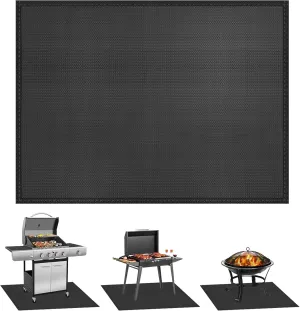 Grill Mats for Outdoor Grill - KANHIRO 65x48 Inch Fireproof Double-Sided Grill Pad and Patio Protector, Oil-Proof Waterproof BBQ, Grill Pad for floor, camping, lawn protection