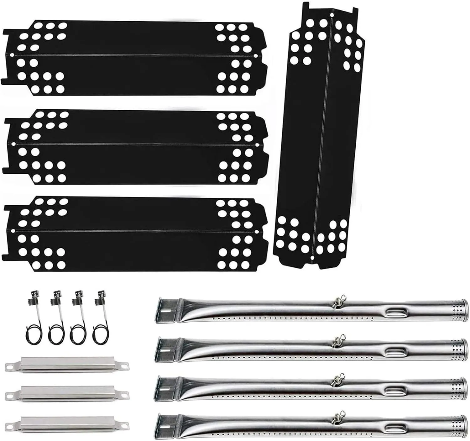 Grill Replacement Parts for Charbroil 463436215, 463436214, 463436213, 467300115, 463234413, 466342014 Gas Grills, Grill Burner Pipe Tube, Heat Plate Tent Shield, Carryover Tube, Grill Igniter