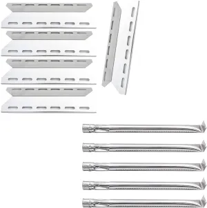 Grill Replacement Parts for Charmglow 720-0234 720-0289, Nexgrill 720-0033 720-0234 720-0289, Kirkland 720-0025 Gas Grills, Heat Plate Flame Tamer, Burner Tube Replacement for Charmglow 5 Burner Grill