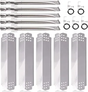 Grill Replacement Parts for Nexgrill 5 Burner 720-0888, 720-0888N, Nexgrill 4 Burner 720-0830H, Members Mark 720-0882D, Stainless Steel Heat Plates, Burner Tubes and Grill Igniters Replacement Kit.