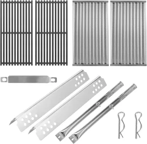 Grill Replacement Parts Kit for Charbroil Tru-Infrared 463642316 463644220 463632320 463675016 463632520 463245518 G362-2100-W1, 17" Grill Emitter Cooking Grate Heat Plate Shield Burner Crossover Tube