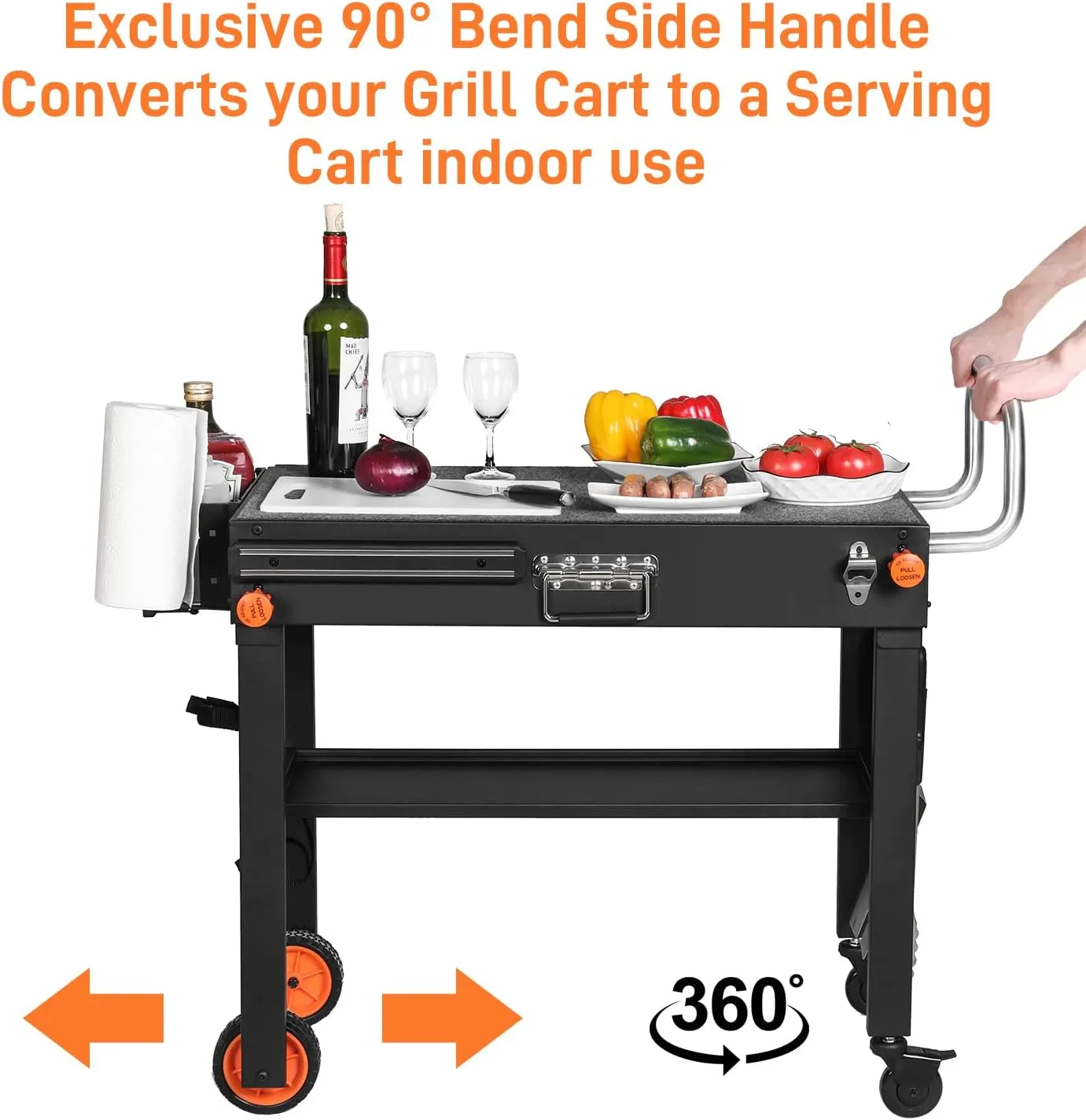 Grill Table, Blackstone Griddle Stand, Grill Carts Outdoor With Wheels, Used for Blackstone Griddle And Weber, Foldable Quickly Ninja Grill Stand Suitable for Travel/Camping