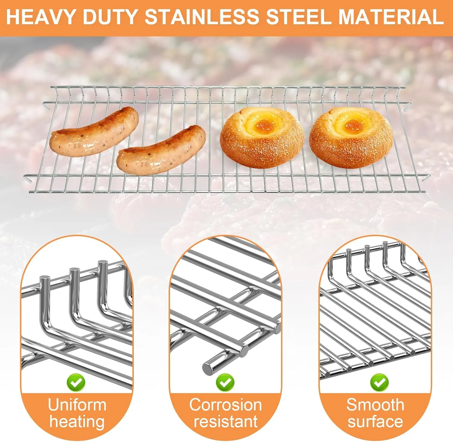 Grill Warming Rack for Home Depot Nexgrill 720-0830H Replacement Parts, Upper Rack for Nexgrill Replacement Parts 4 Burner Grills, Stainless Steel Warmer/Cooling Rack for Nexgrill Accessories