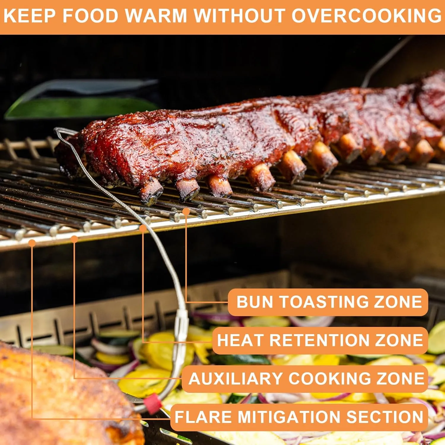 Grill Warming Rack for Home Depot Nexgrill 720-0830H Replacement Parts, Upper Rack for Nexgrill Replacement Parts 4 Burner Grills, Stainless Steel Warmer/Cooling Rack for Nexgrill Accessories
