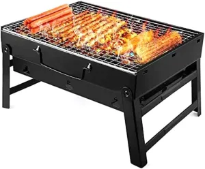 Grills Folding Portable Barbecue Charcoal Grill Stainless Steel Small Mini BBQ Tool Kits for Outdoor Cooking Camping Picnics Beach