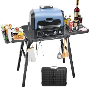 GRISUN Portable Grill Stand for Ninja Woodfire Outdoor Grill–Compatible with Ninja Models OG701/OG901/OG751BRN/OG850, Heavy-Duty Folding Stand for Ninja Grill, Ideal for Camping & Backyard BBQs