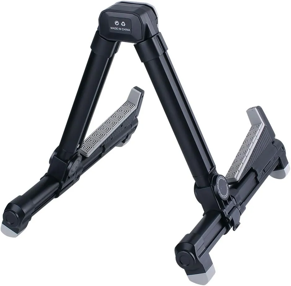Guitar Stand ENO MUSIC Folding Stand Alumium Alloy Frame Universal Acoustic, Suitable for Electric Guitars, Bass Guitars (Black)