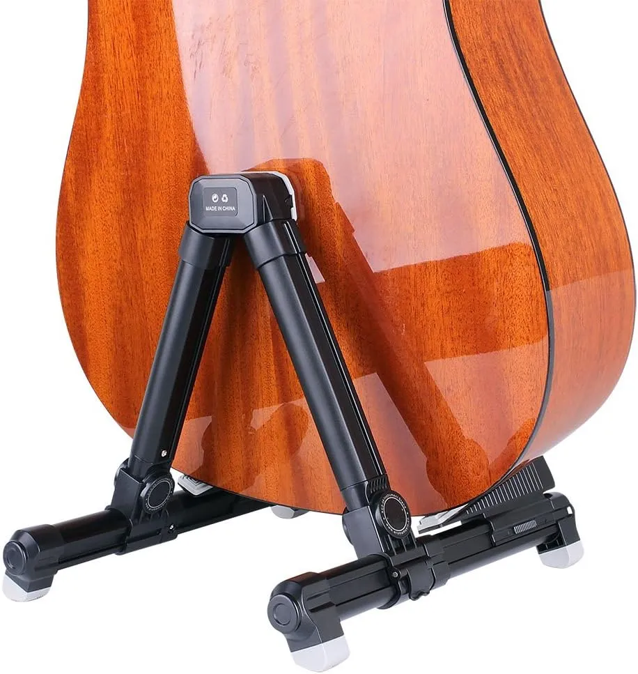 Guitar Stand ENO MUSIC Folding Stand Alumium Alloy Frame Universal Acoustic, Suitable for Electric Guitars, Bass Guitars (Black)