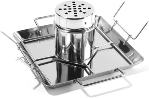 Guowall Chicken Roaster Rack Stainless Steel Beer Can Chicken Holder Vertical Roaster Rack Pan for Grill Oven Camping Home BBQ