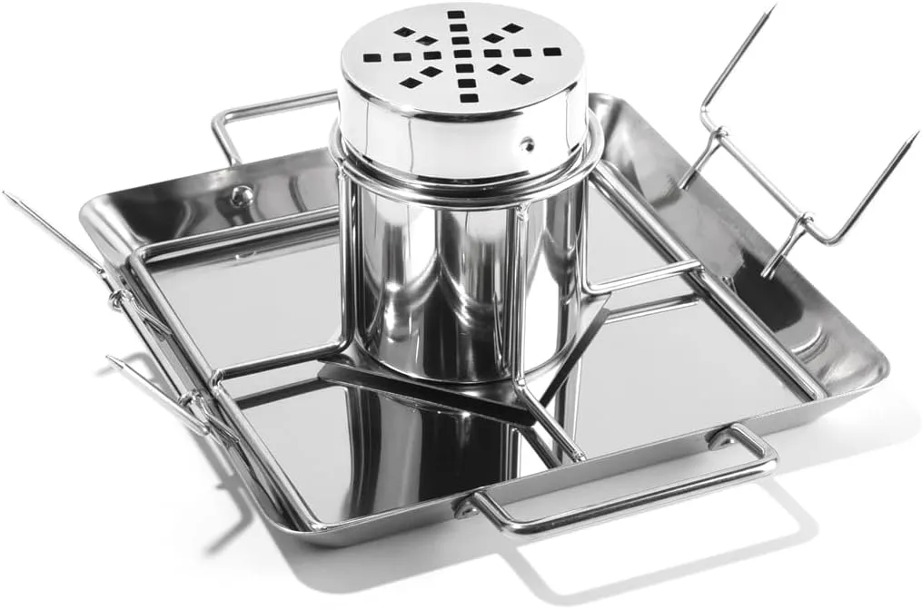Guowall Chicken Roaster Rack Stainless Steel Beer Can Chicken Holder Vertical Roaster Rack Pan for Grill Oven Camping Home BBQ