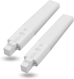 GX23 Base LED Bulbs, 6w(13w CFL Equivalent) LED Slim, 2-Pin PL Horizontal Recessed Lamp,for Wall Scones, Bathroom Vanity Light,Cool Light 5000k, UL Listed, 2 Pack