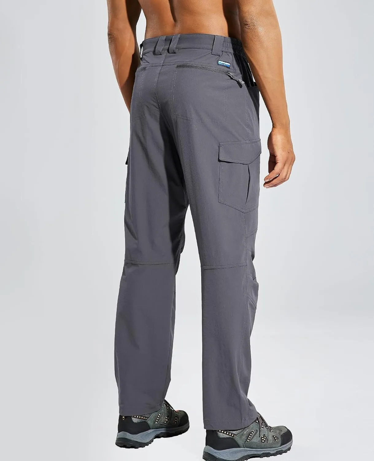 Haimont Men's Lightweight Hiking Pants with 6 Pockets Nylon Quick Dry Outdoor Travel Cargo Pant for Men, Water Resistant