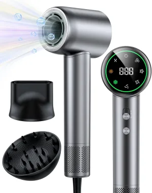 Hair Dryer,160000 RPM High Speed Blow Dryer with 200 Million Negative Ionic, Low Noise Thermo-Control Professional Hair Dryer with Diffuser and Nozzle,Portable Hair Blow Dryer for Home Travel
