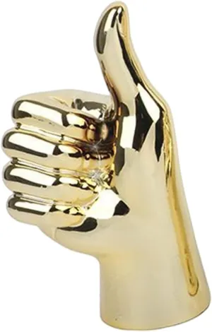 Hand Gesture Statue Modern Art Gesture Sculpture Table Statue Ornament for Home Office Living Room Table Decoration - Golden, Thumbs Up