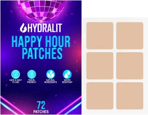 Happy Hour Hangover Patches Party Aid Hydration Drinking Relief Alcohol Recovery Patch Long-Lasting Natural Formula Better Mornings After Night Out Wake Up Refreshed Pregame 72 Pack