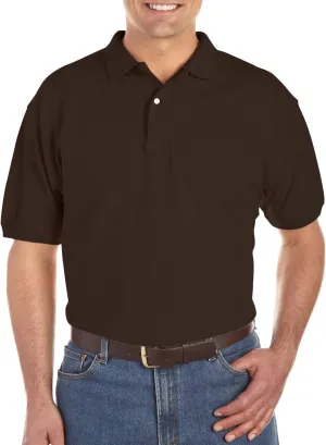 Harbor Bay by DXL Men's Big and Tall Piqué Polo Shirt, Tango Red Heather