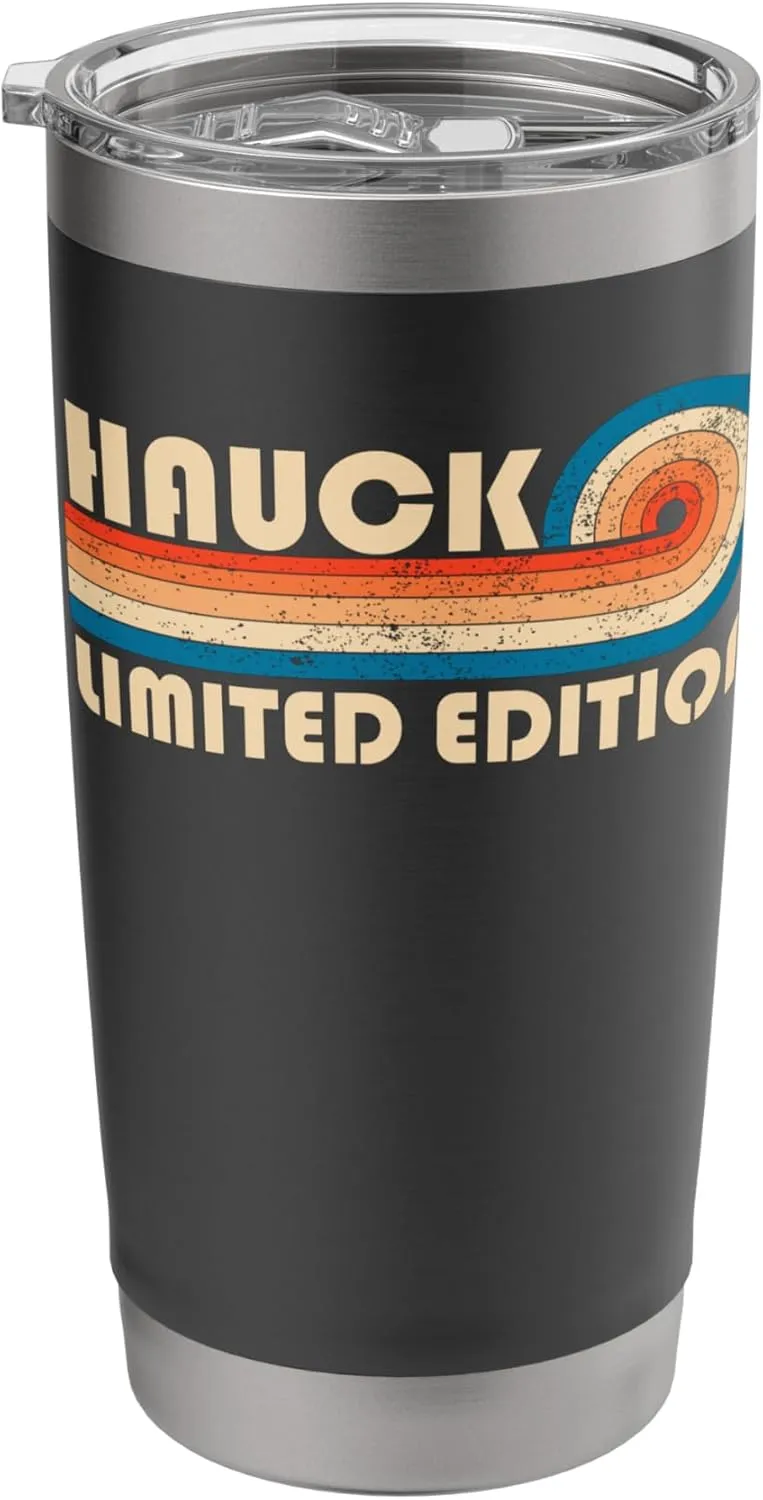 HAUCK Surname Retro Vintage 80s 90s Birthday Reunion Stainless Steel Insulated Tumbler