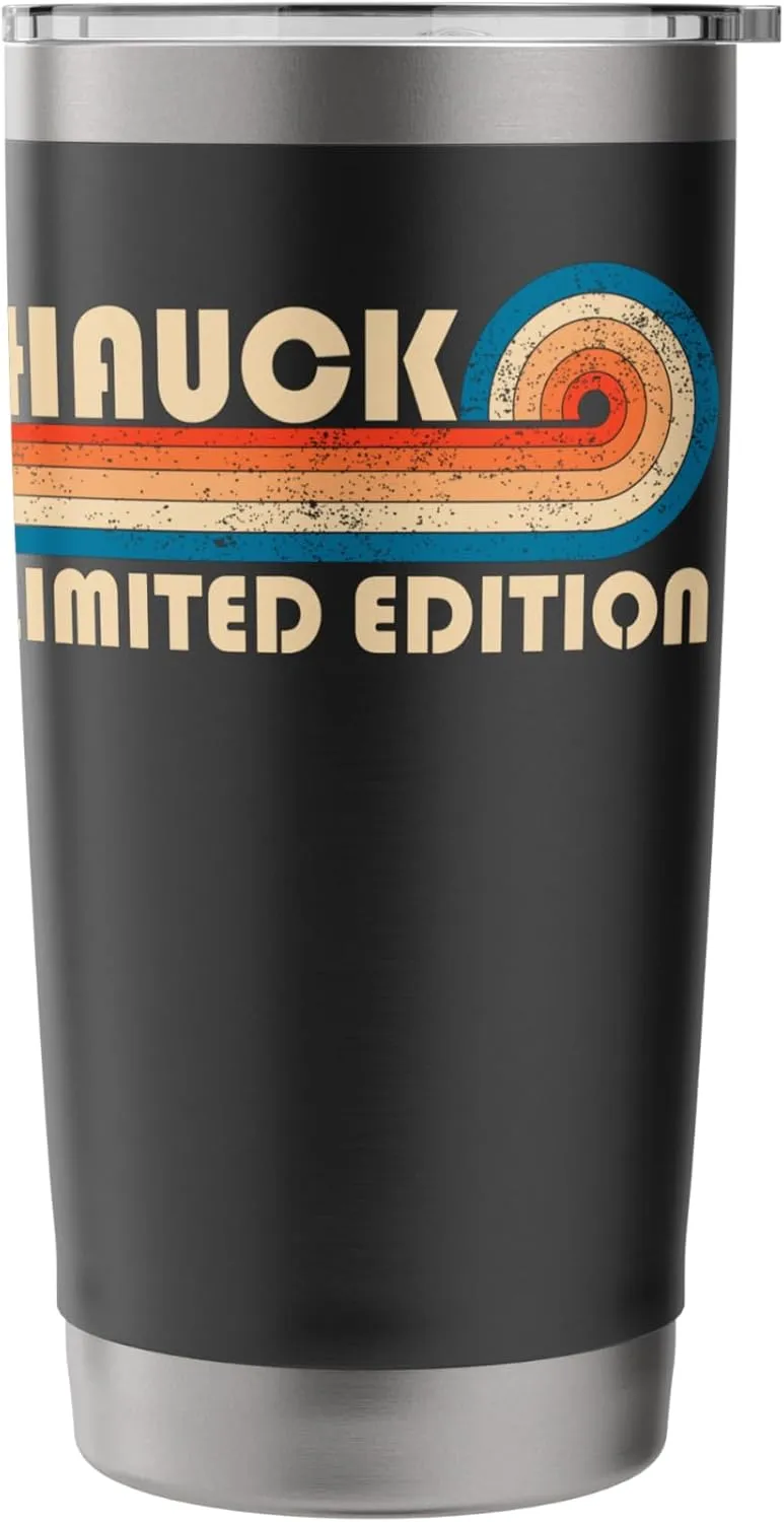 HAUCK Surname Retro Vintage 80s 90s Birthday Reunion Stainless Steel Insulated Tumbler