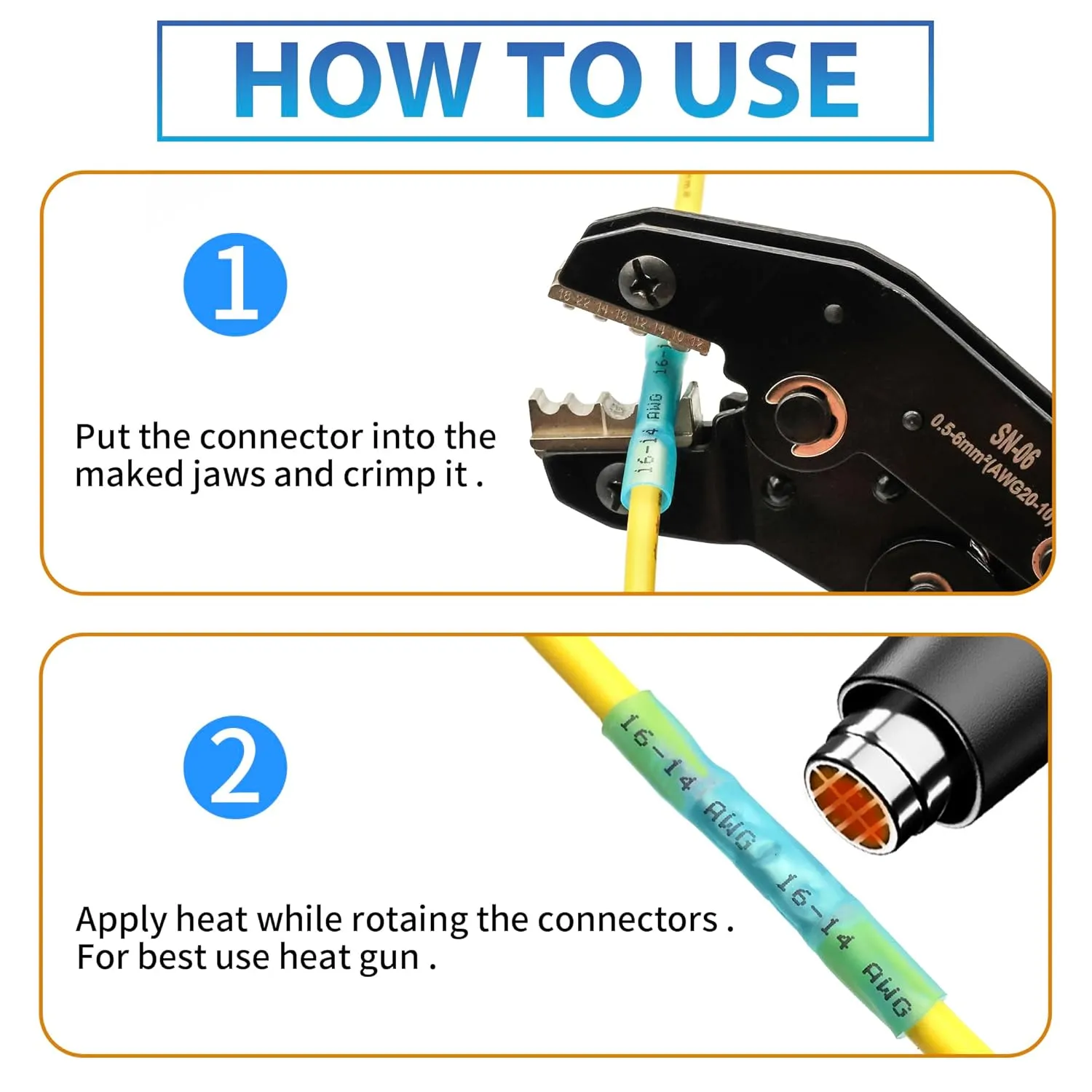 Heat Shrink Butt Connectors Kit - Waterproof Electrical Terminals Splice Crimp - Wire Connectors Set With 380Pcs